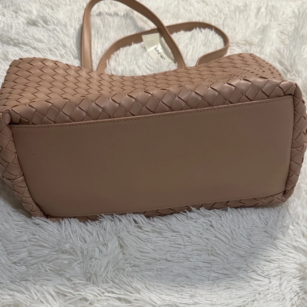 Chic Tan Woven Tote Bag